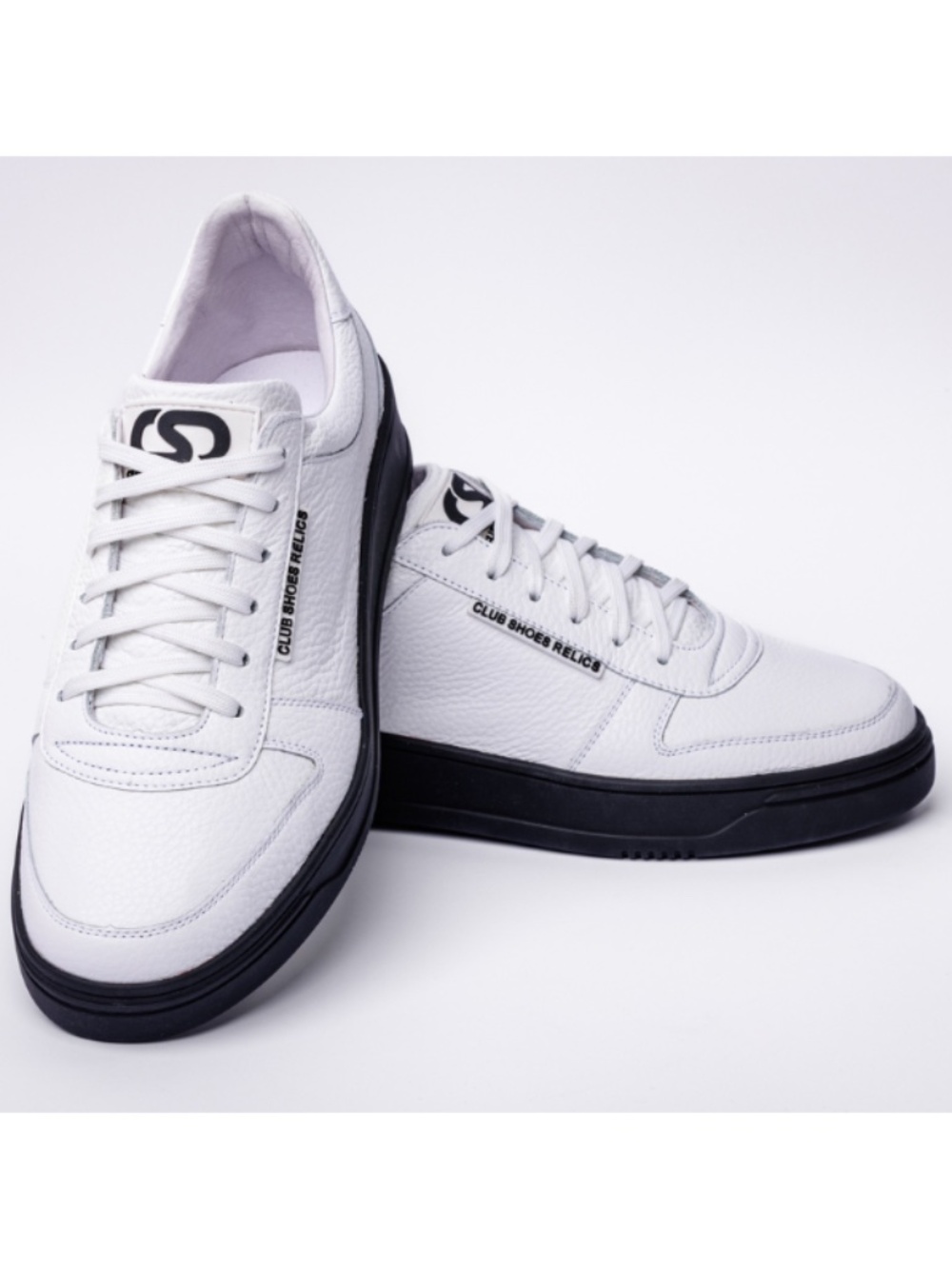 Leather Sneaker (White-Black) - Picture 2 of 8